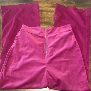 Women’s Cider Magenta High Rise Zipper Wide Leg Pants Medium Bohemian Festival